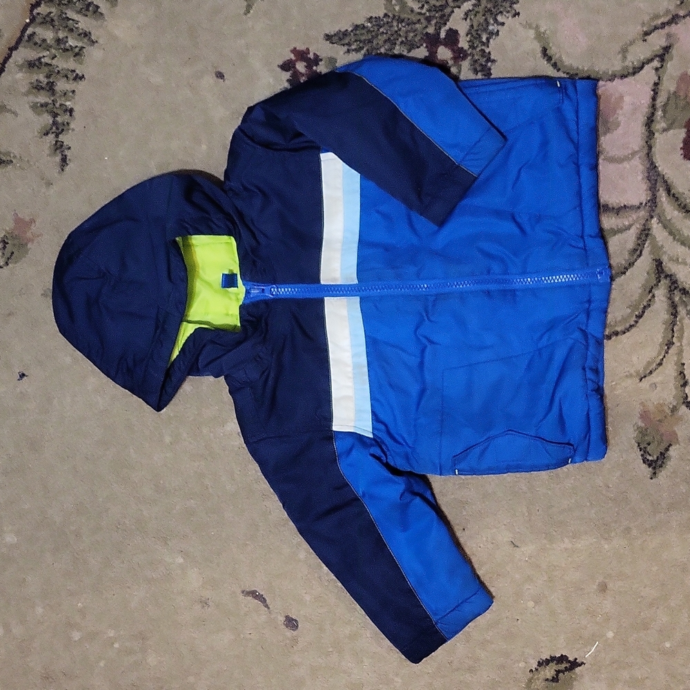 Old Navy winter coat, 18-24 months, blue with lime green lining 📦